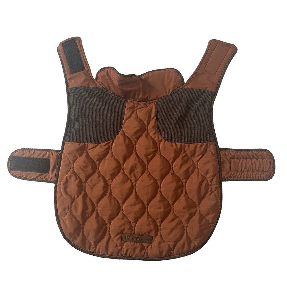 Eddie Bauer Dog Vest Jacket‎ Size M Burnt Orange Brown Quilted Logo